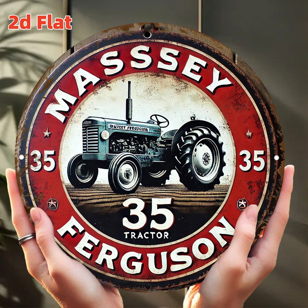 2Dフラット「ヴィンテージ マッセイファーガソン 35 トラ - Agriculture Farming Logos のレビューと価格