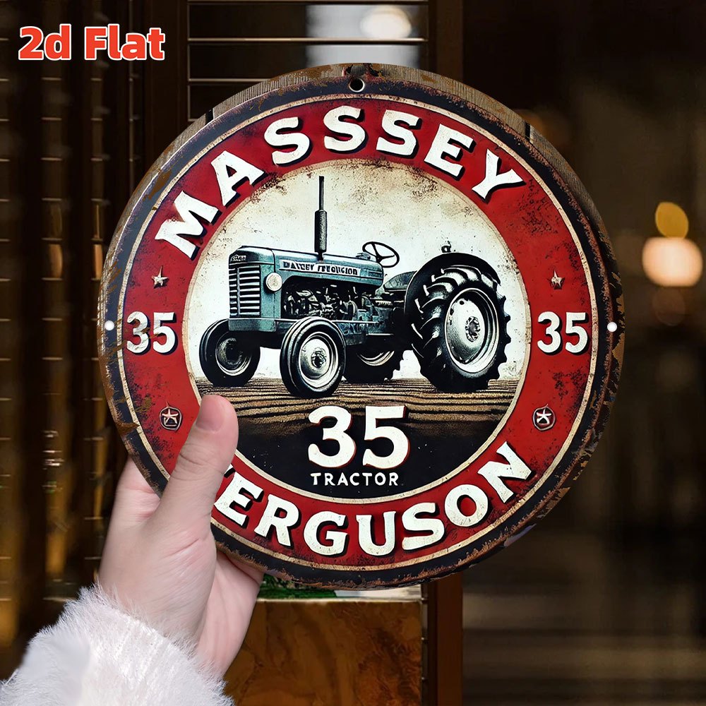 2Dフラット「ヴィンテージ マッセイファーガソン 35 トラ - Agriculture Farming Logos のレビューと価格